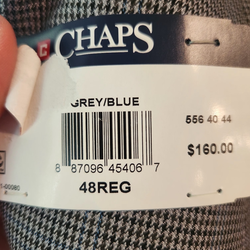 Chaps Gray Sport Coat with Classic Glen Check - Picture 8 of 10